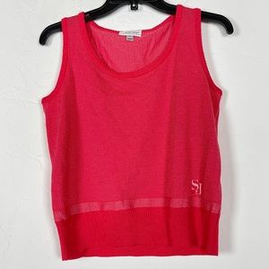 St John Sport‎ Tank Top Hot Neon Pink Wool Knit